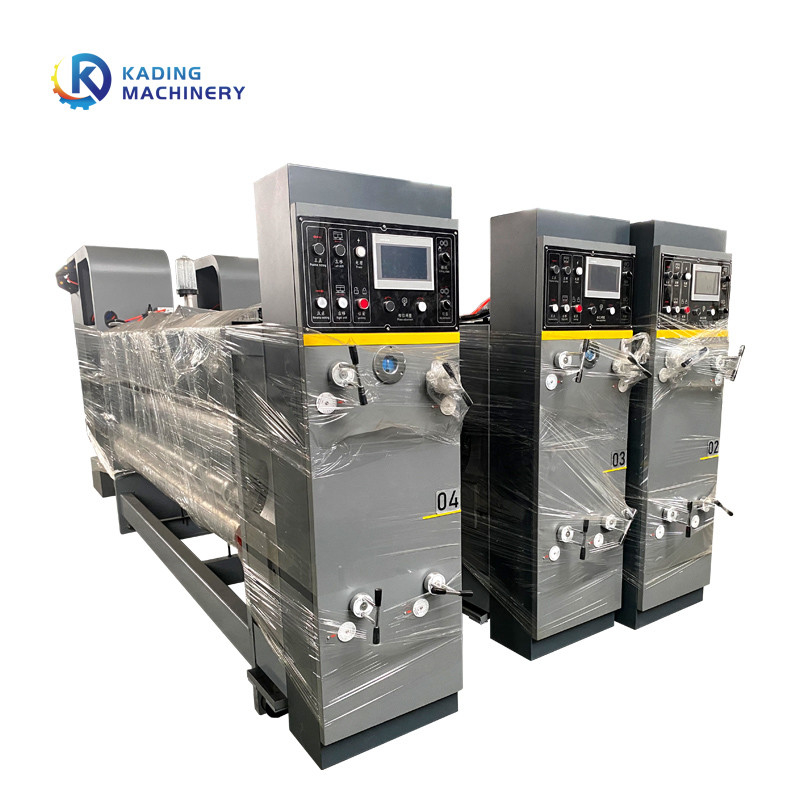 Máquina de impressão de caixa corrugada de alimentação de borda frontal com cortador de matriz Slotter