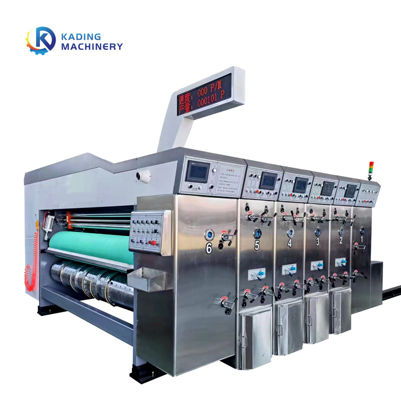 Máquina cortando da caixa totalmente automático da caixa com a impressora de 5 cores And Slotter