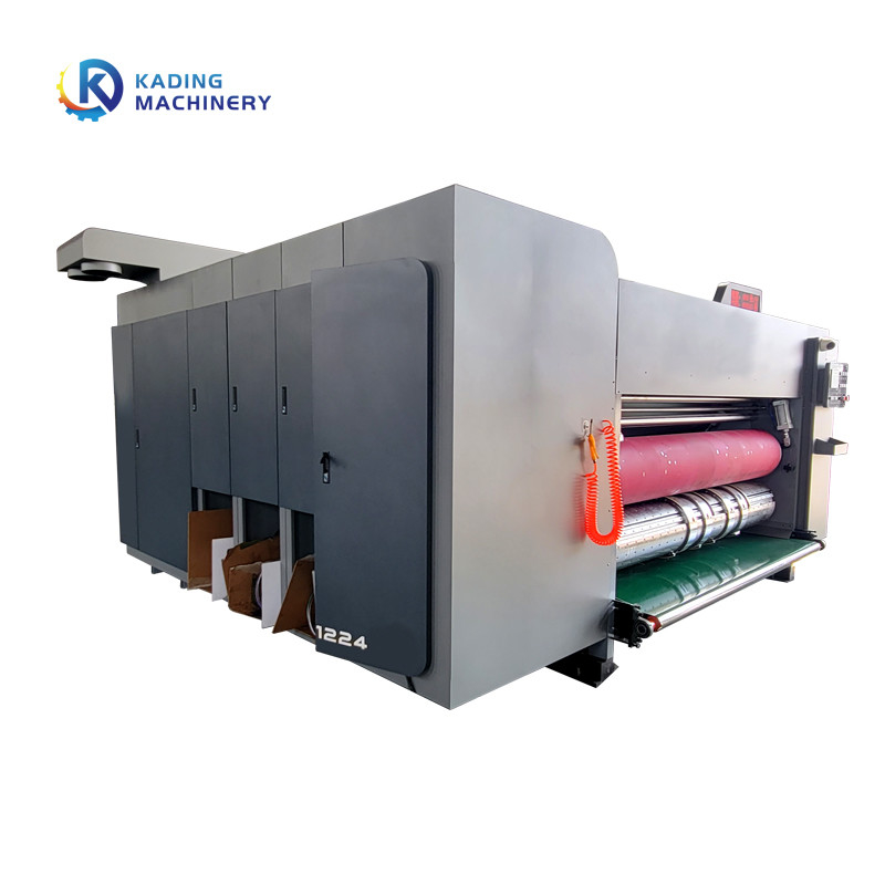Máquina cortando da caixa totalmente automático da caixa equipada com o dispositivo da parada de emergência e o coxim ajustado elétrico do batente
