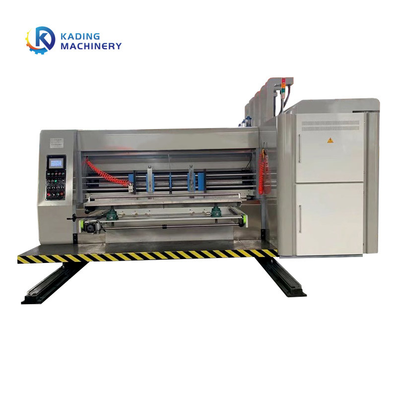 Máquina de impressão de caixa corrugada de alimentação de borda frontal com cortador de matriz Slotter