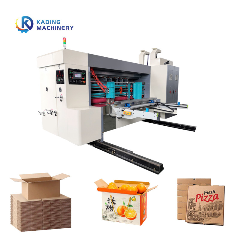 Máquina de impressão de caixa corrugada automática de alimentação de borda de chumbo para fabricação de caixas de pizza