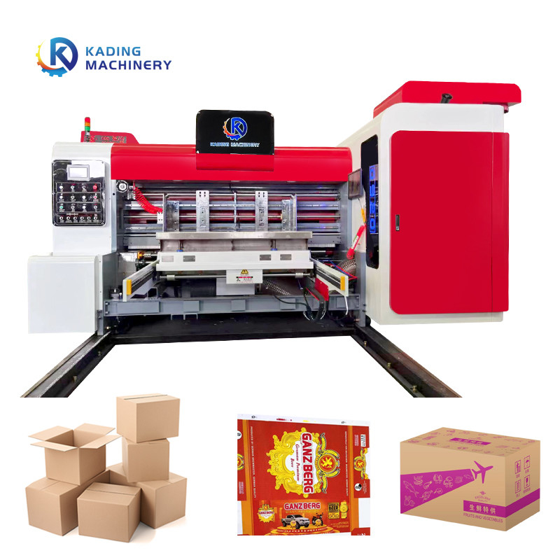 Impressora de papelão ondulado com motor de alimentação por servo com cortador de matriz rotativo