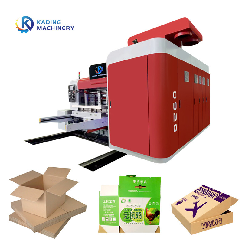 Máquina de impressão de caixas onduladas de alimentação de ponta avançada com corte por matrizes rotativas